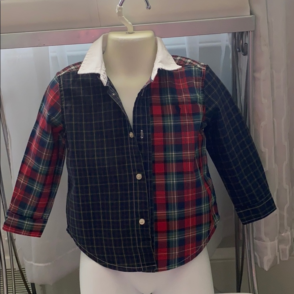 Elegant Plaid Cotton Blue/Red Boys 24 Mos.